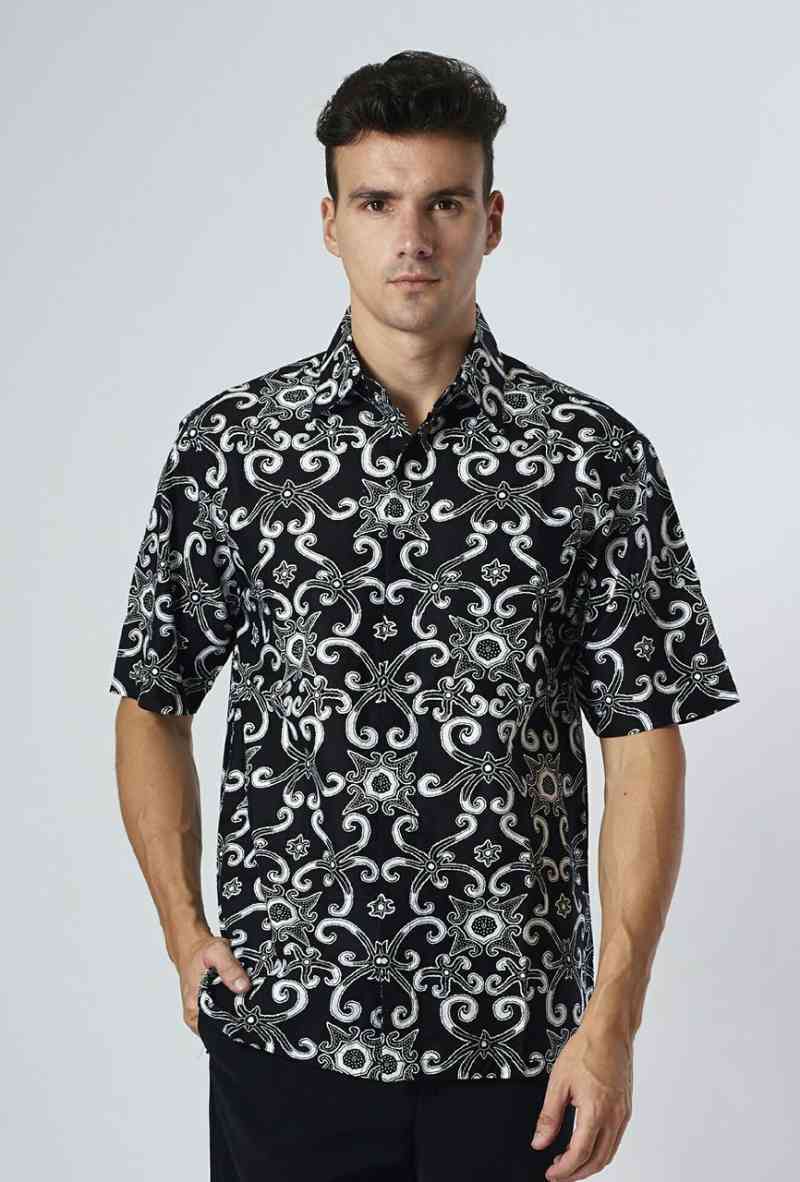 Jual Aamir Kinsler Kemeja Batik Pria Hitam Putih Bk145new Online Februari 2021 Blibli