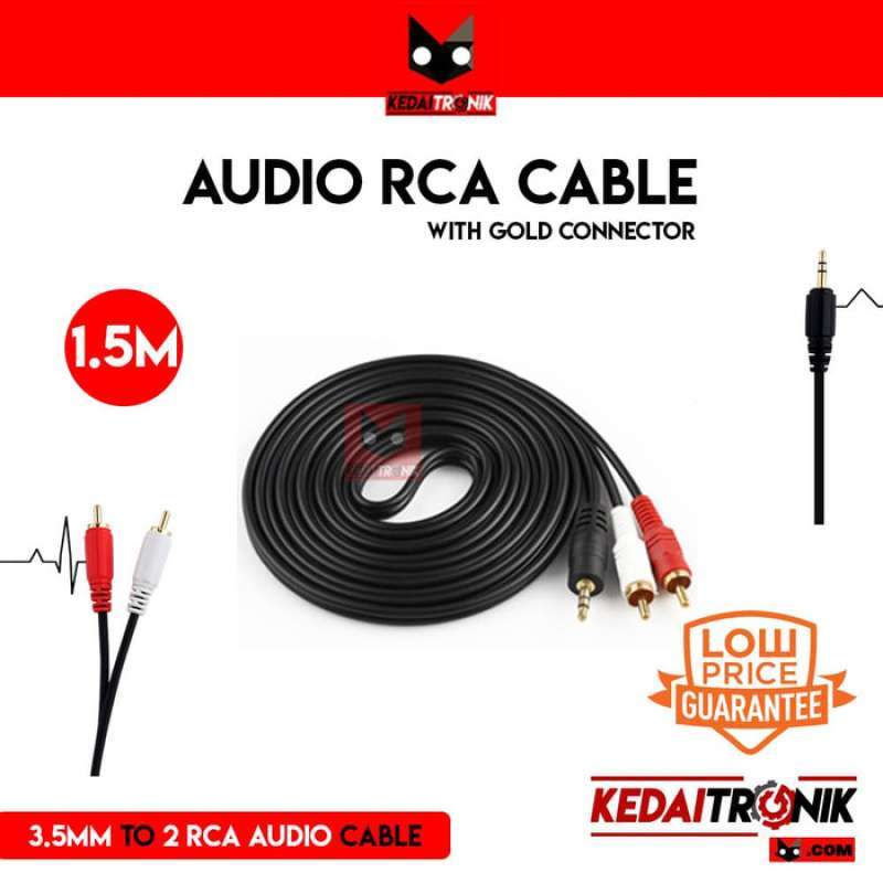 Jual Kabel Audio Rca 1 5m 3 5mm Aux To Rcastereo Gold Jack 3 5 Speaker Av Online Februari 2021 Blibli