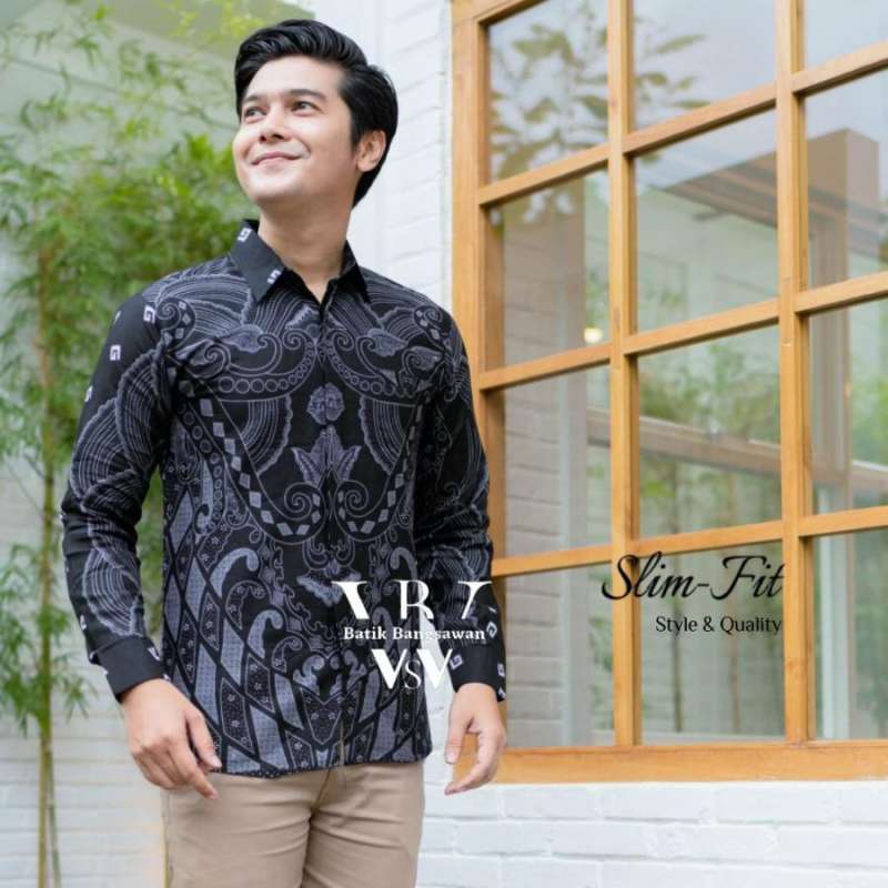 Slim fit cheap batik shirt