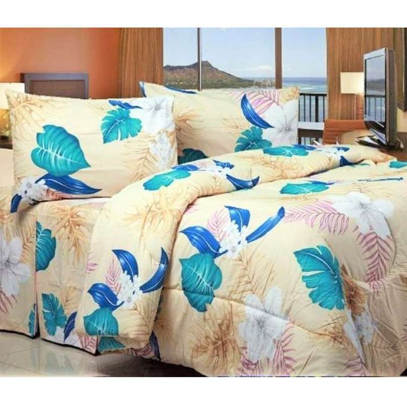 Jual Ellenov J Daun Bunga Hawainas Sprei Bedcover Bahan Katun Lokal Premium Bedcover Set Homemade Murah Mei 2021 Blibli