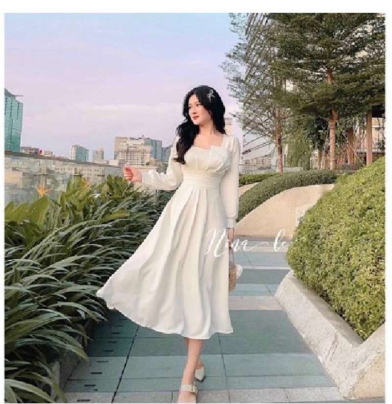 Korean midi dress cheap