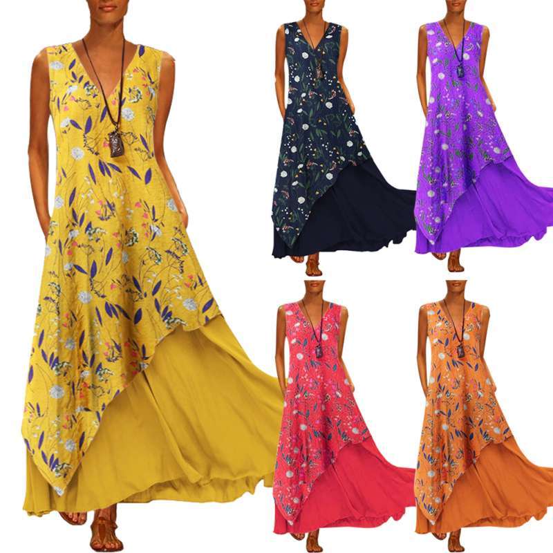 Promo Bluelans Floral Print Irregular 