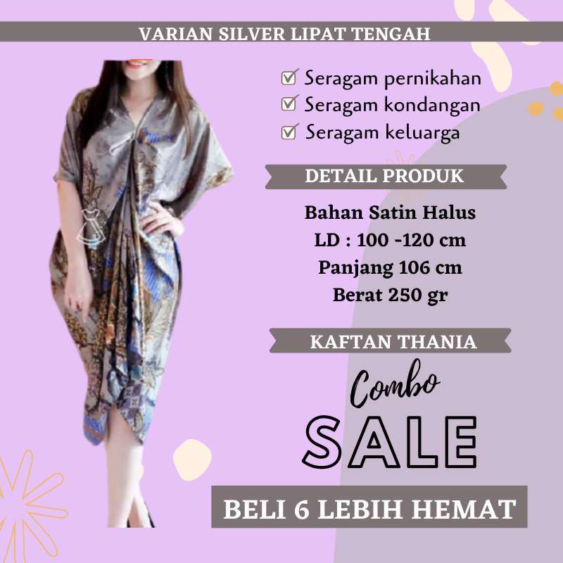 Promo BAJU DRESS BATIK WANITA KAFTAN THANIA MODERN TERBARU FASHION