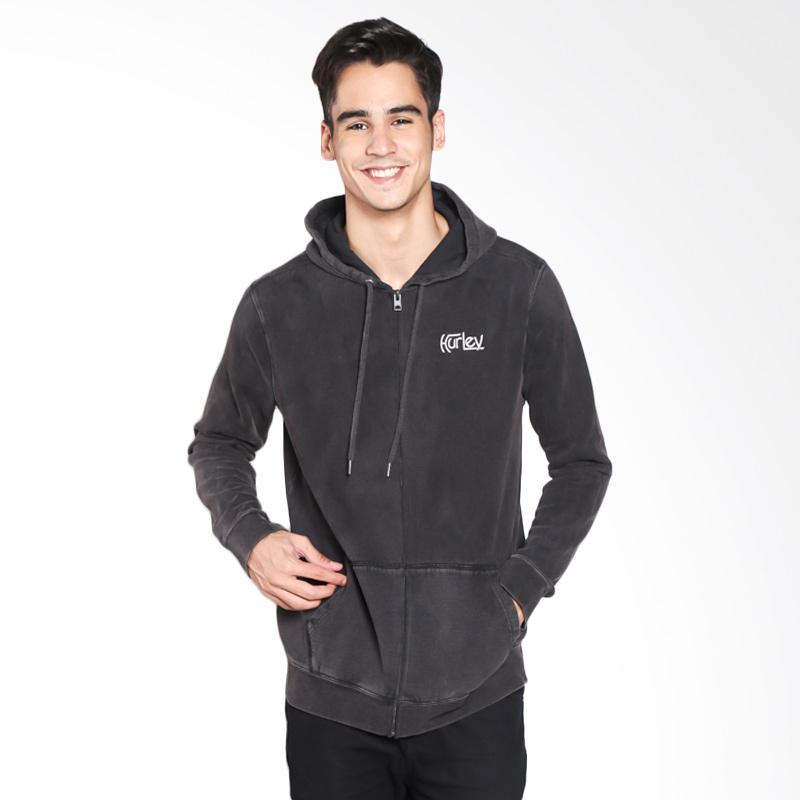 Hurley AMFLOGAC 00A Original Acid Zip Fleece Jaket Pria - Black