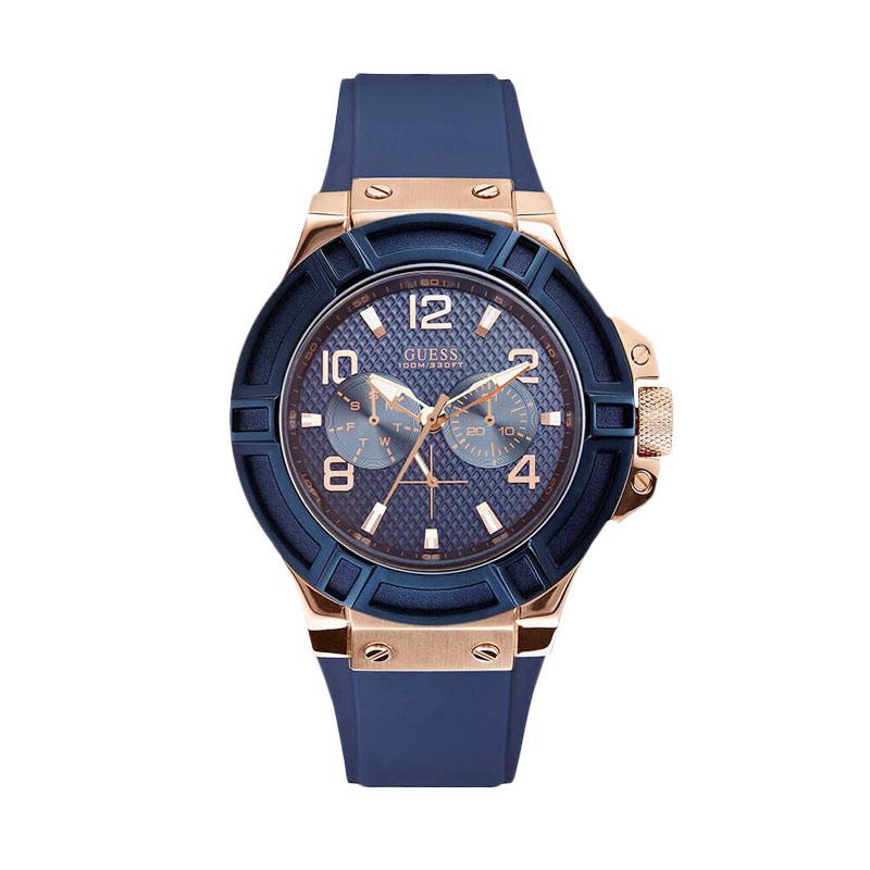 GUESS Rigor Blue Gold W0247G3 Jam Tangan Pria - Blue