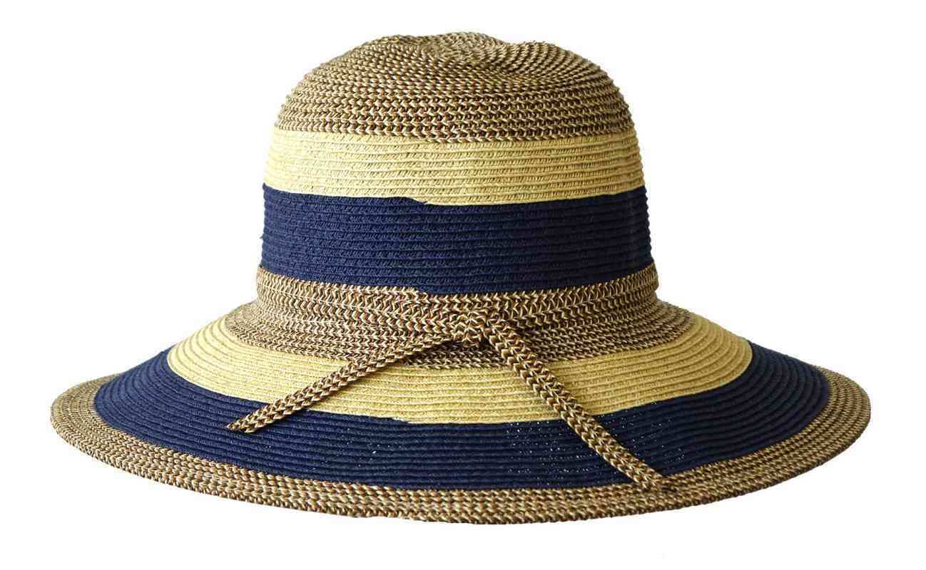 Jual Jacaru 1752 Striped Wide Brim Hat 
