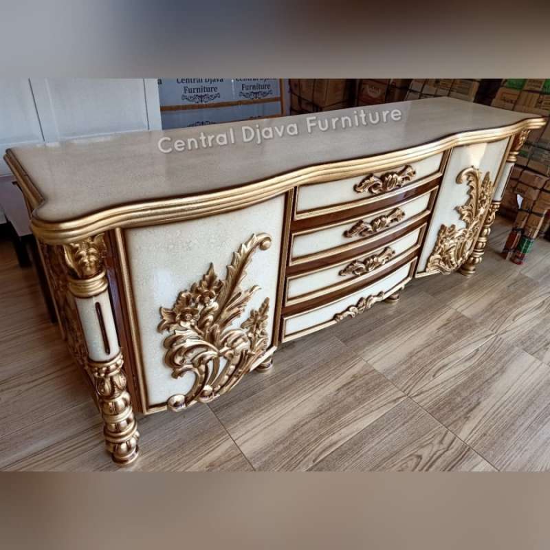 Bufet Meja Tv Marmer Kayu Jati Buffet Nakas Lemari Dinding Ukir Jepara Terbaru Juli 2021 Harga Murah Kualitas Terjamin Blibli