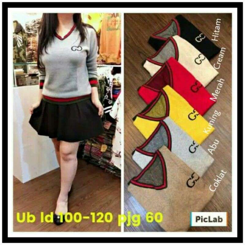 Jual Atasan Rajut Import Motif Gucc1 Baju Atasan Wanita Lengan Panjang Blouse Wanita Baju Rajut Terbaru Juli 2021 Blibli