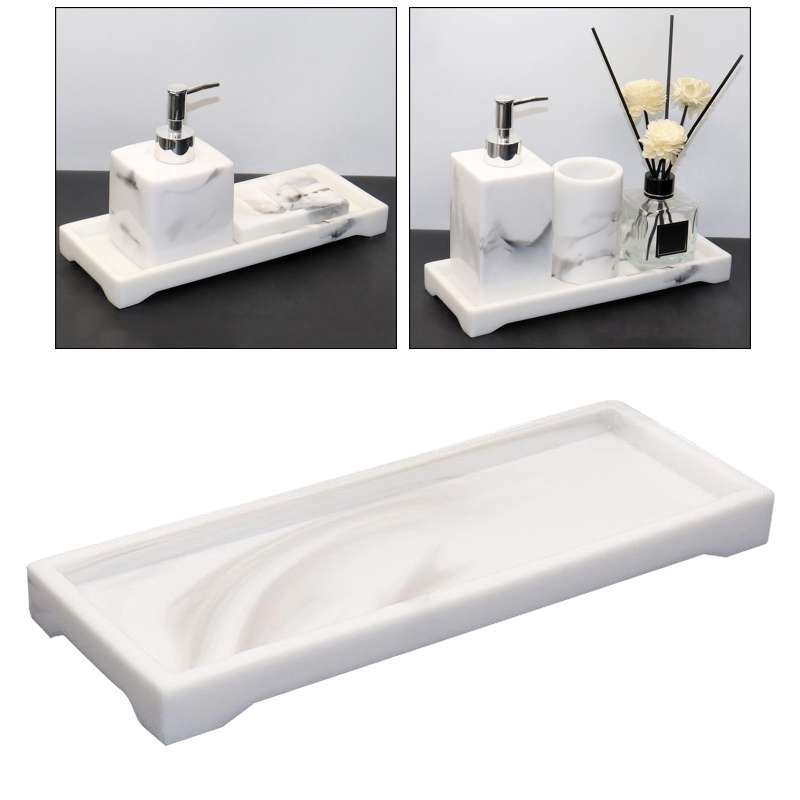 Jual Jewelry Organizer Resin Tray Bathroom Kitchen Dresser Vanity Tray Jewelry Dish Cosmetic Organizer For Candle Perfume Soap Shampoo Small Plant Holder Online April 2021 Blibli