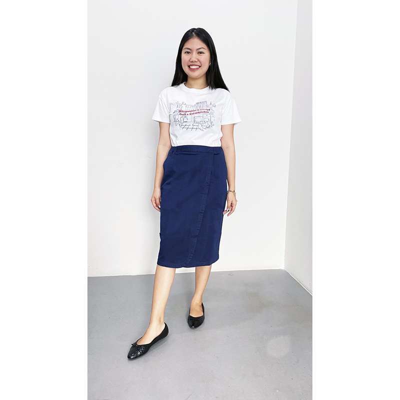 Promo Pop U Pencil Skirt Navy Blue di 