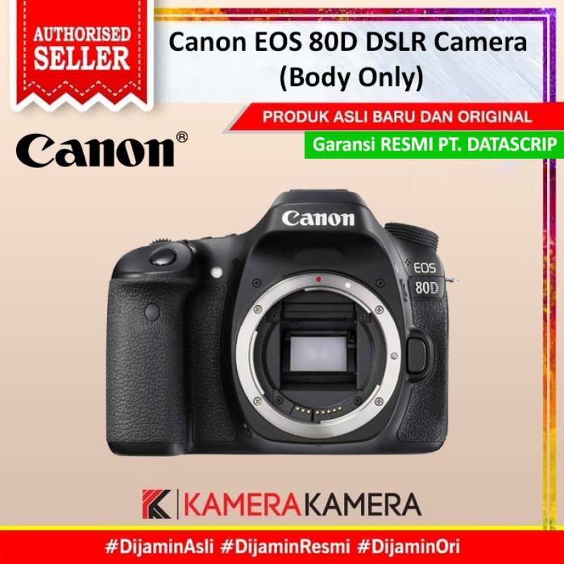 kamerakamera canon eos 80d dslr camera body only garansi resmi datascrip