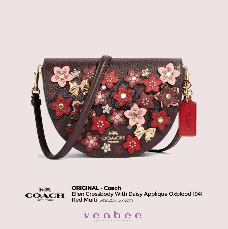 coach ellen crossbody with daisy applique