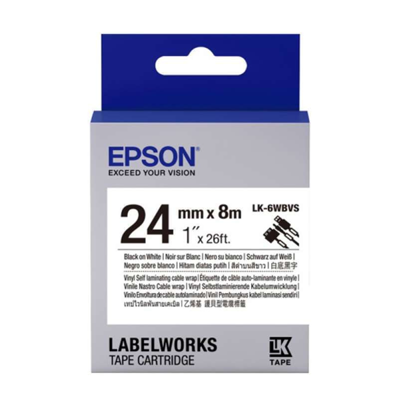 Jual Epson LabelWorks LK-6WBVS 24mm Vinyl Self laminating ...
