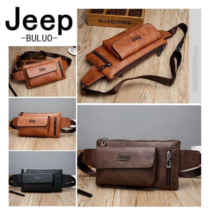 TG08 Tas Pinggang Selempang Pria Original Jeep Buluo Import
