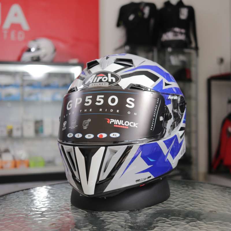 AIROH Casco GP550 S WANDER BLUE GLOSS XS – Racing, HPC, Omologato ECE 2205, Peso 1310g - 3