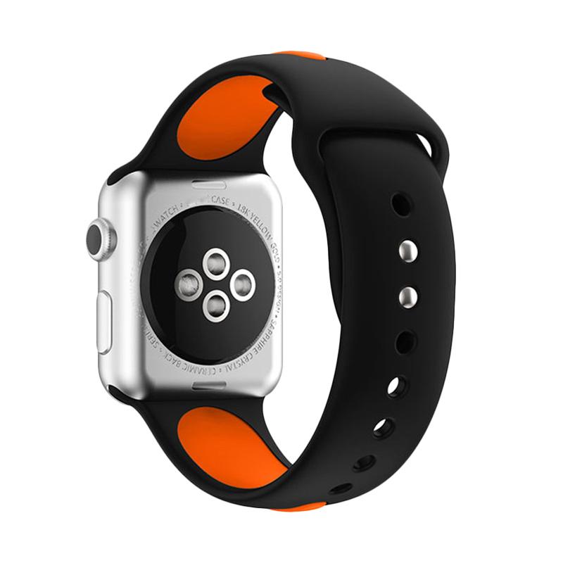 Jual Lollypop Double Color Silicon Strap For Apple Watch 42mm Series 1 2 3 Black Orange Online Agustus 2020 Blibli Com