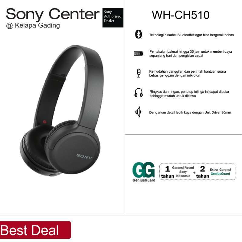 SONY WH-CH510 Bluetooth Wireless On-Ear 