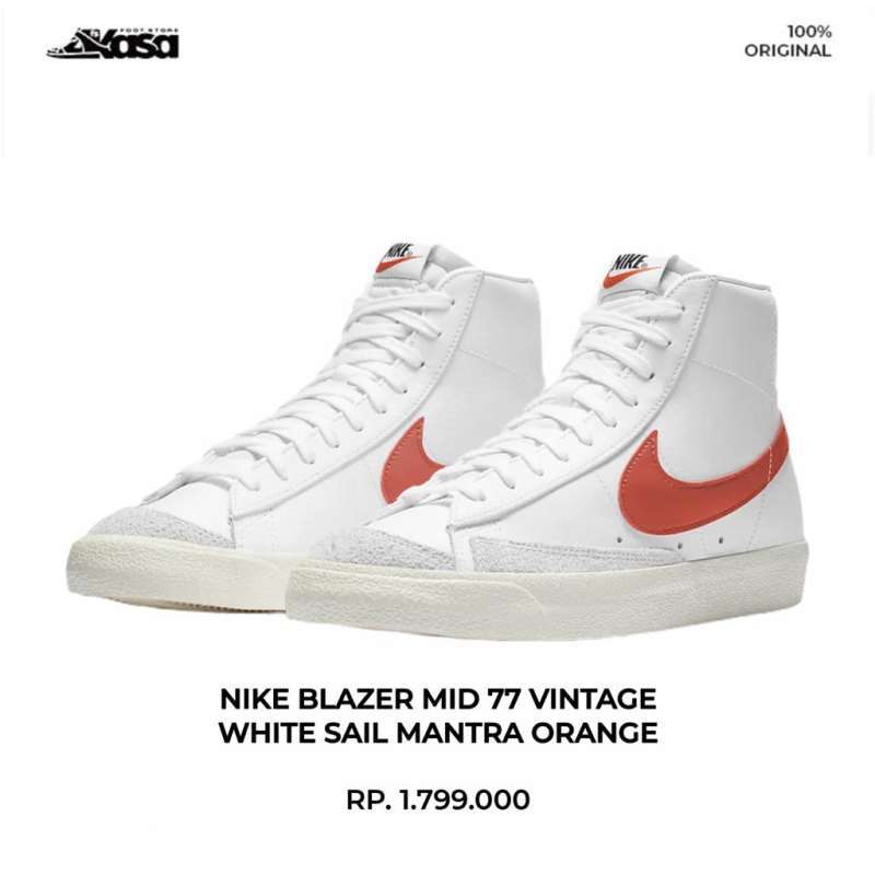 Jual NIKE BLAZER MID 77 VINTAGE WHITE 