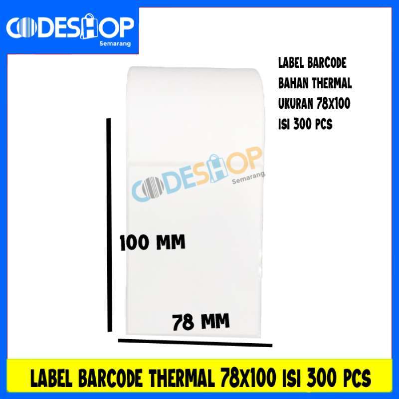 Stiker Kertas Label Barcode Thermal ukuran 78x100mm - 78 x 100 mm
