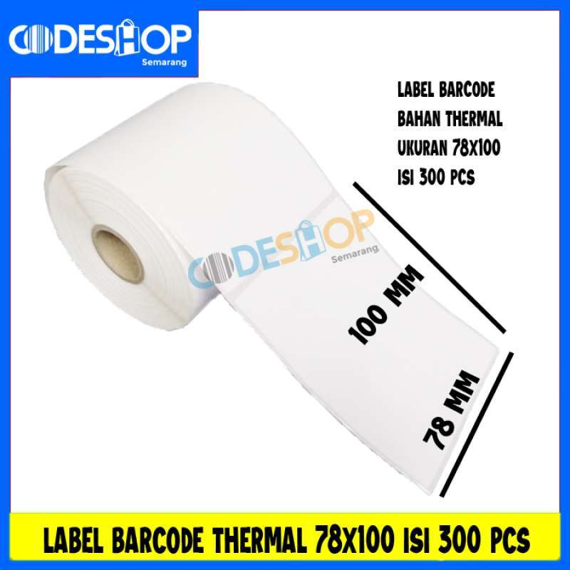 Stiker Kertas Label Barcode Thermal ukuran 78x100mm - 78 x 100 mm