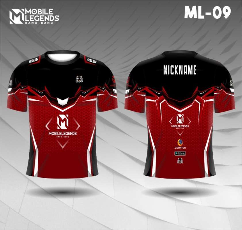 Promo Jersey e sport mobile legends baju kaos gamer XS MERAH