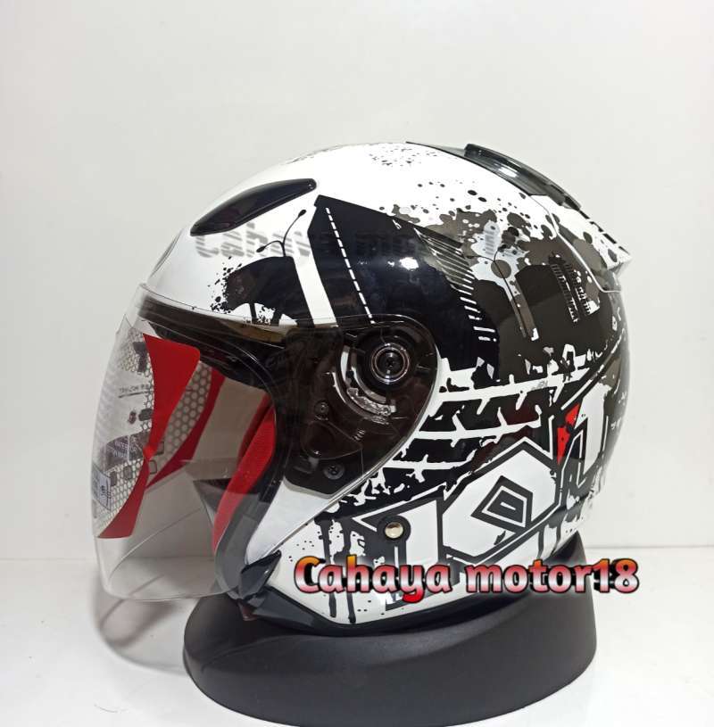Jual Helm Kyt Dj Maru #10 White Black|kyt Half Face Di Seller