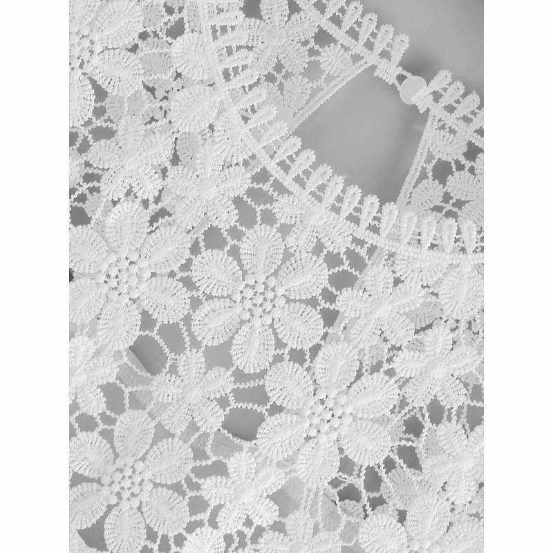 SHEIN Guipure Lace Yoke Cut Out Shell 