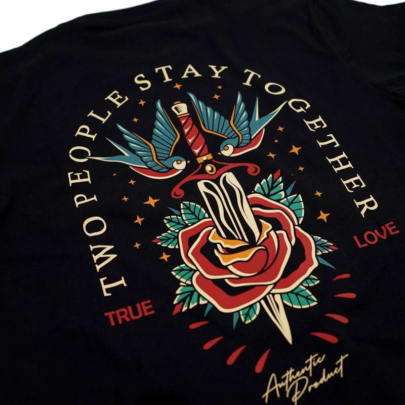 Hitam Kaos T-Shirt Tshirt AADAA Tattoo 