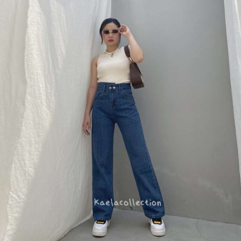 Promo Gratis Ongkir Mila Jeans In Dark Blue - Celana Kulot Baggy Highwaist  Jeans - S di Seller Summit - Kota Depok, Jawa Barat | Blibli