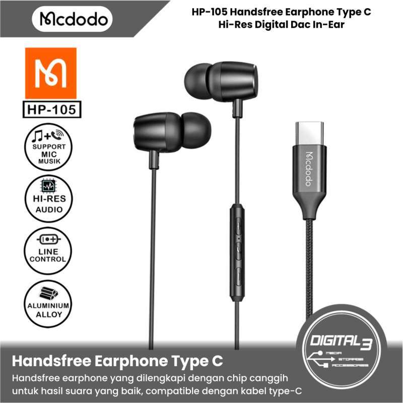 Jual MCDODO HP-1050 Earphone USB TYPE C 