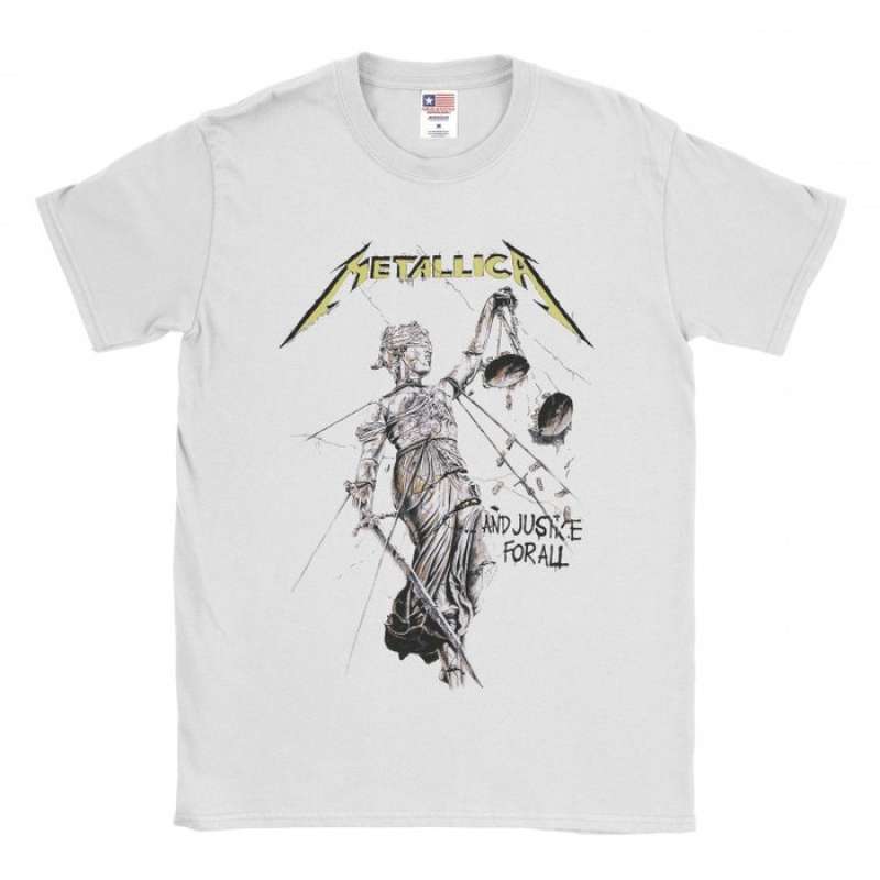 Baju Kaos Band Metallica White Justice 