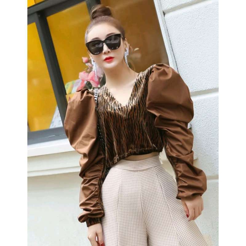 Promo Crop Top Import Long Sleeve Pufft 