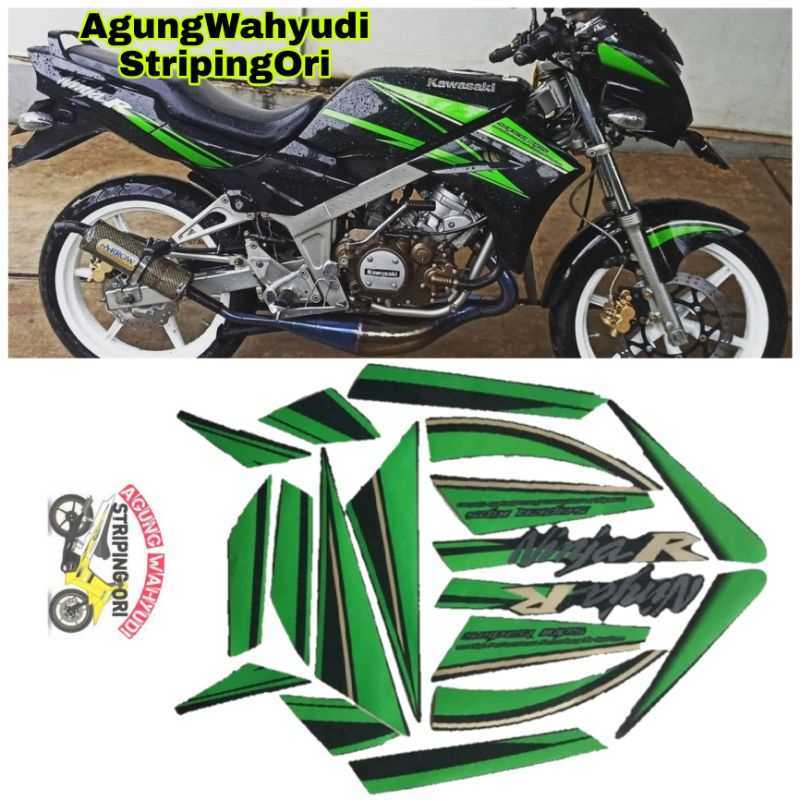 Jual STIKER STRIPING BODY MOTOR KAWASAKI NINJA R 2015 SE HITAM