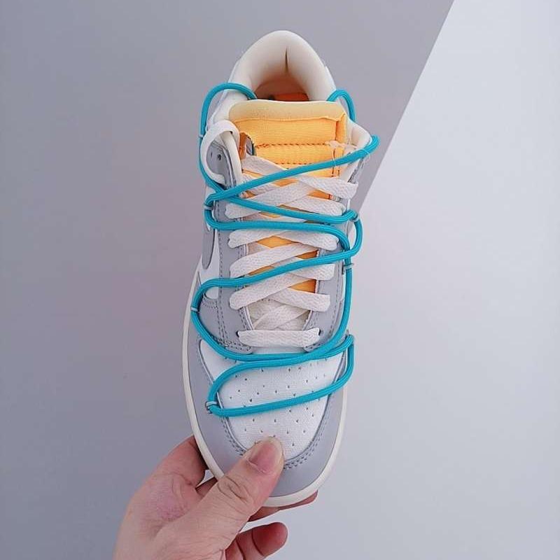 Jual Dunk board shoes leather gray white blue ow co branded ...