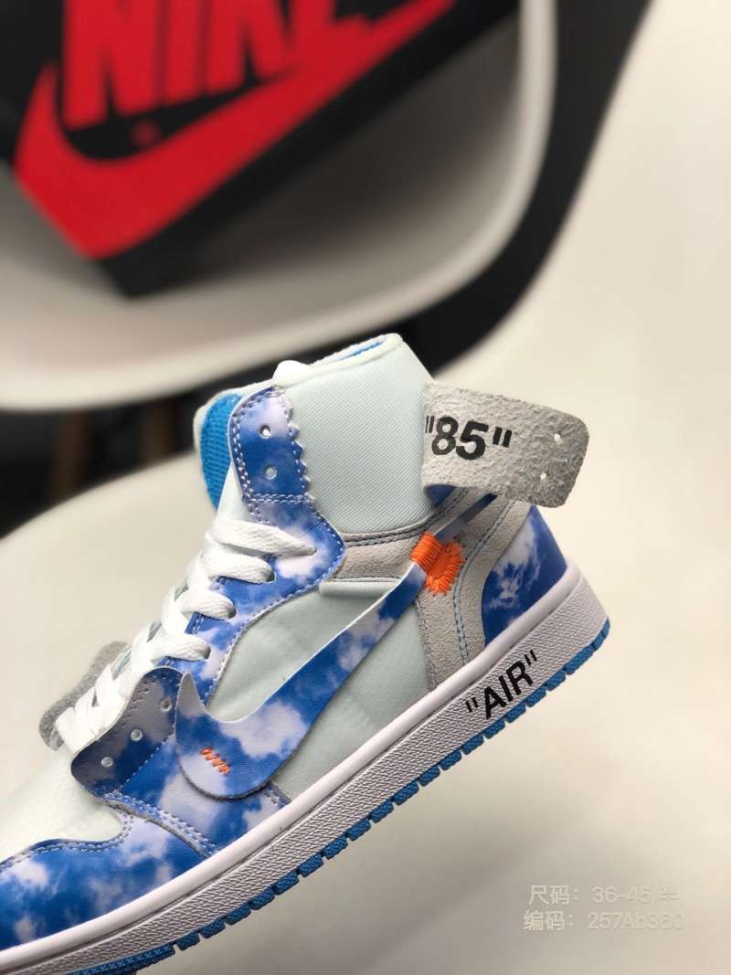 Jual 36-45 NIKE_ORI AIR JORDAN 1 x off white 10 tie dyed leather breathable  textile panel ow co branded high top NIKE_ORI AIR JORDAN AJ1 shoe code - 42  di Seller Cao Chengxing Shop - | Blibli
