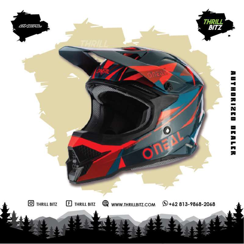 Jual Helm Oneal 3 Series Triz Helmet ECE Dark Green Size XL di