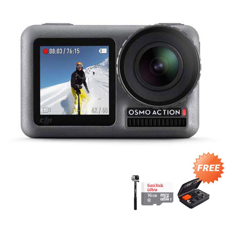 Jual Dji Osmo Action Camera 12 Mp 4k 60 Fps Dual Screens Free