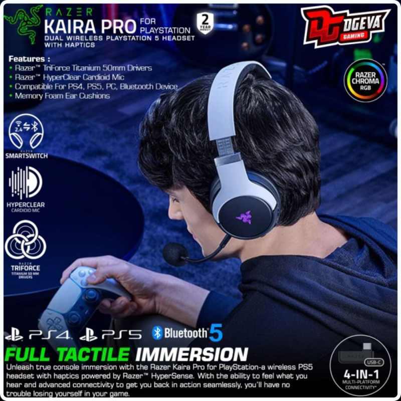 Jual Razer Kaira Pro For Playstation 5 Wireless Bluetooth Gaming Headset  Kode 123 di Seller alhadi store - Kota Jakarta Barat, DKI Jakarta | Blibli