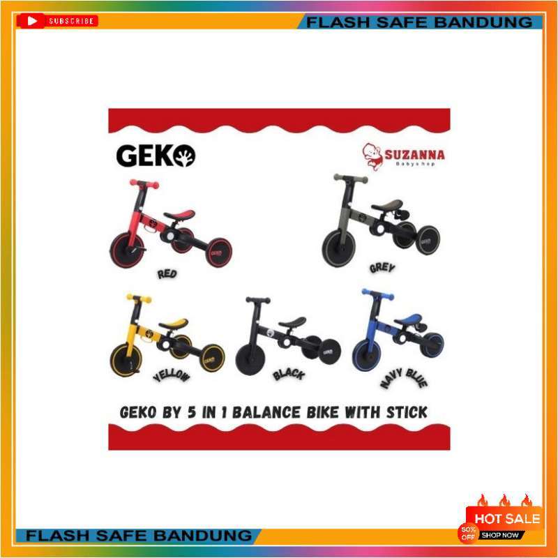 Promo Geko 5 In 1 Balance Bike With 