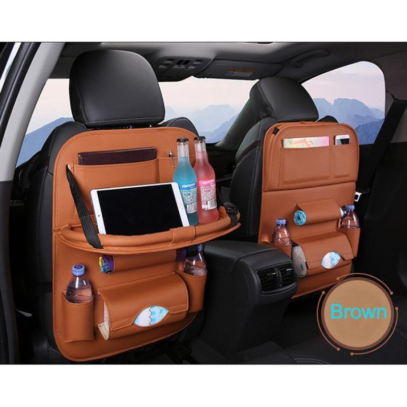 Jual Best Seller Premium Leather Foldable Table Car Seat Organizer
