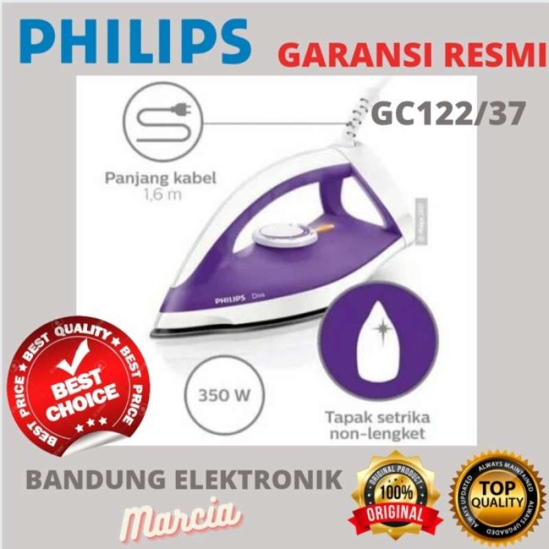 Philips GC122 37 Dry Iron Purple Setrika Philips GC 122