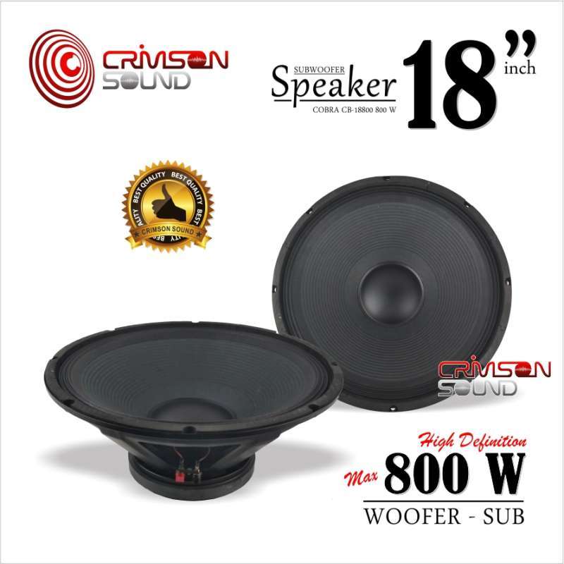 SPEAKER WOOFER 18 INCH COIL 4 INCH COBRA CB 18800 800 Watt