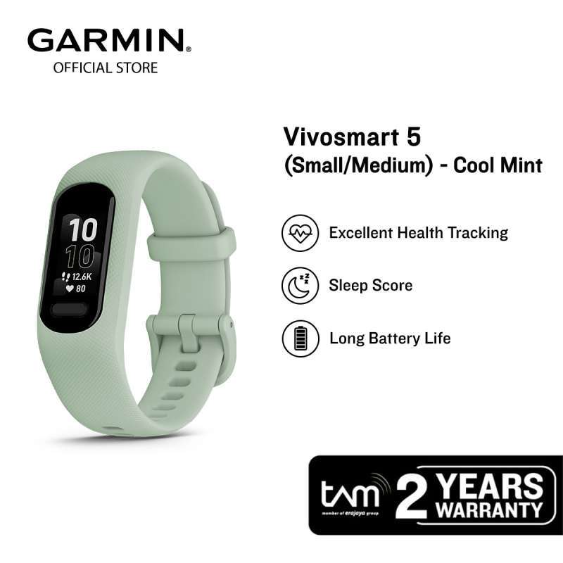 Promo Garmin Vivosmart (small/medium) Cool Mint Diskon 28% Di