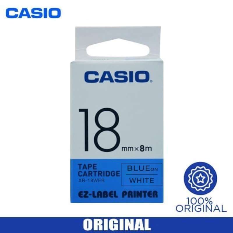 Gratis Ongkir Pita Label Casio Xr 18 Web Blue On White