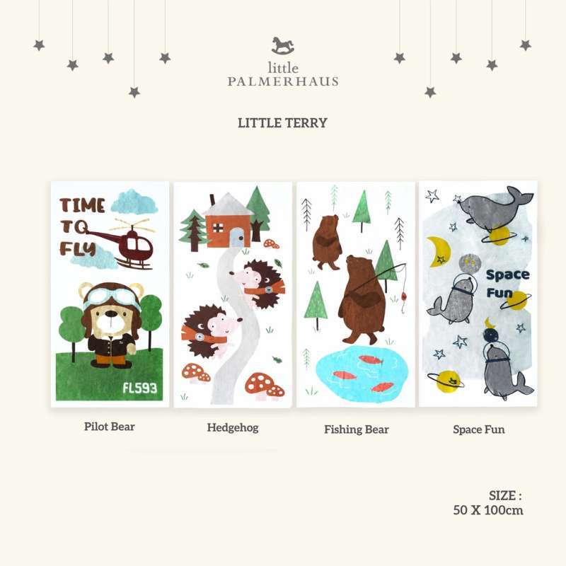 Jual Little Terry Baby Towel by Little Palmerhaus Fishing Bear