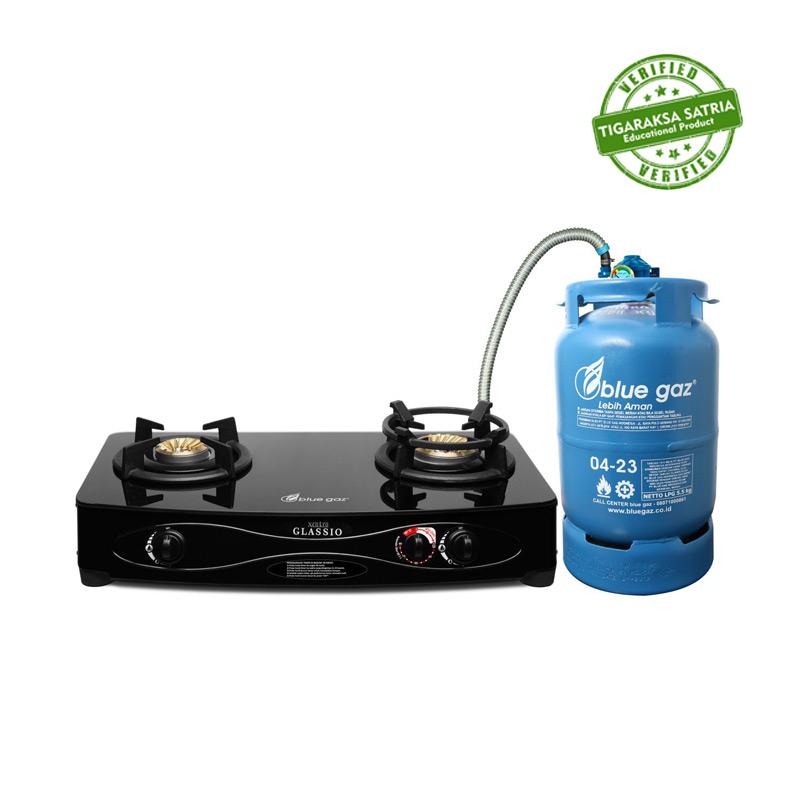 Jual Blue Gaz Glassio Safety Timer Kompor Gas 2 Tungku Online