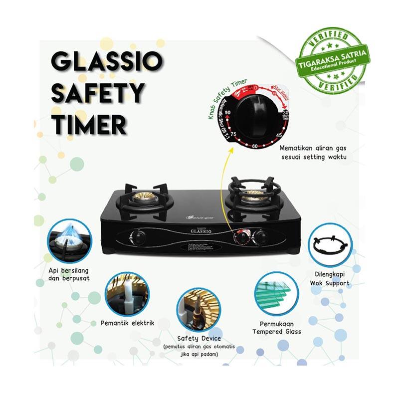 Jual Blue Gaz Glassio Safety Timer Kompor Gas 2 Tungku Murah Agustus 2020 Blibli Com