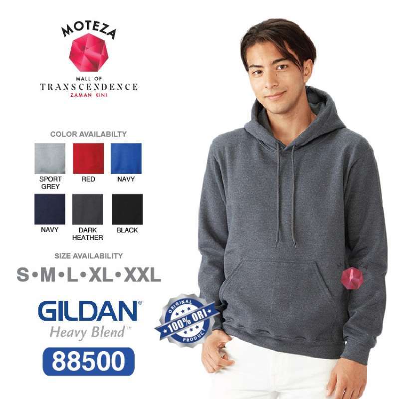 Jaket Sweater Hoodie Polos Original GILDAN Heavy Blend 88500 WARNA