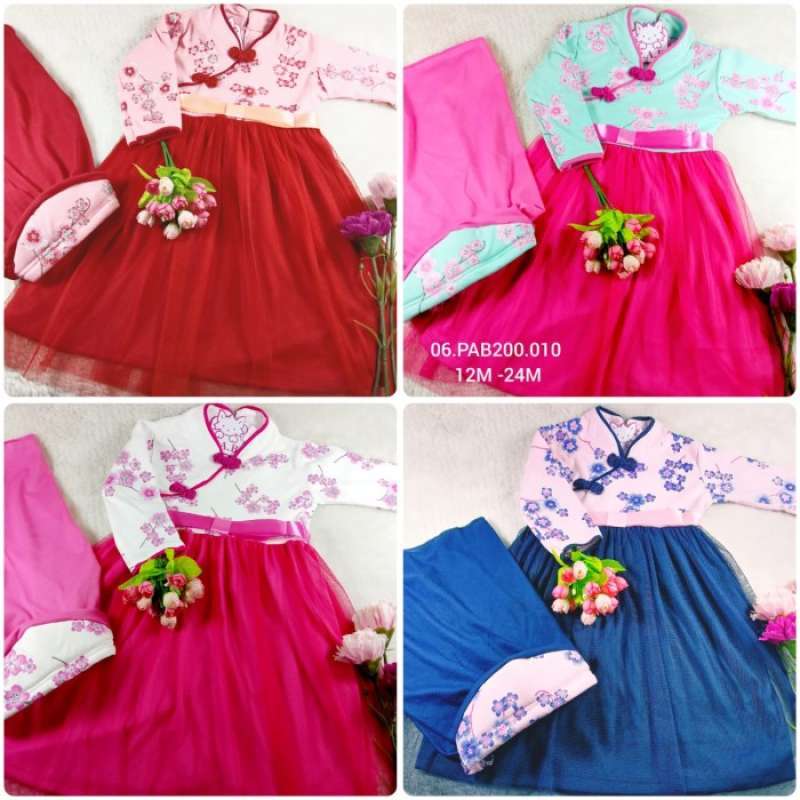 Gratis Ongkir Pakaian Muslim Anak Gamis Hanbok Korea Tutu Hijab