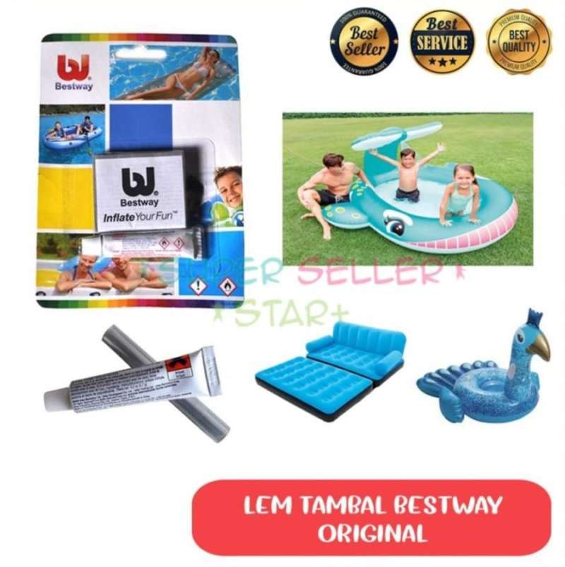 LEM TAMBAL BESTWAY REPAIR KIT KASUR ANGIN KOLAM BAN RENANG PELAMPUNG